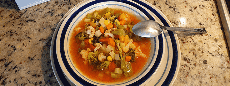 sopa de verduras con pollo